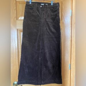 Lands' End Dark Brown Corduroy wide leg pant